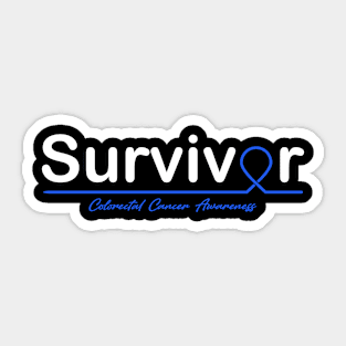 Colorectal Cancer Awareness Survivor Heartbeat Sticker